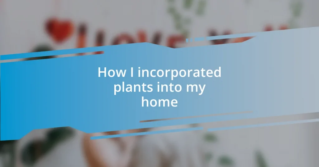 How I incorporated plants into my home