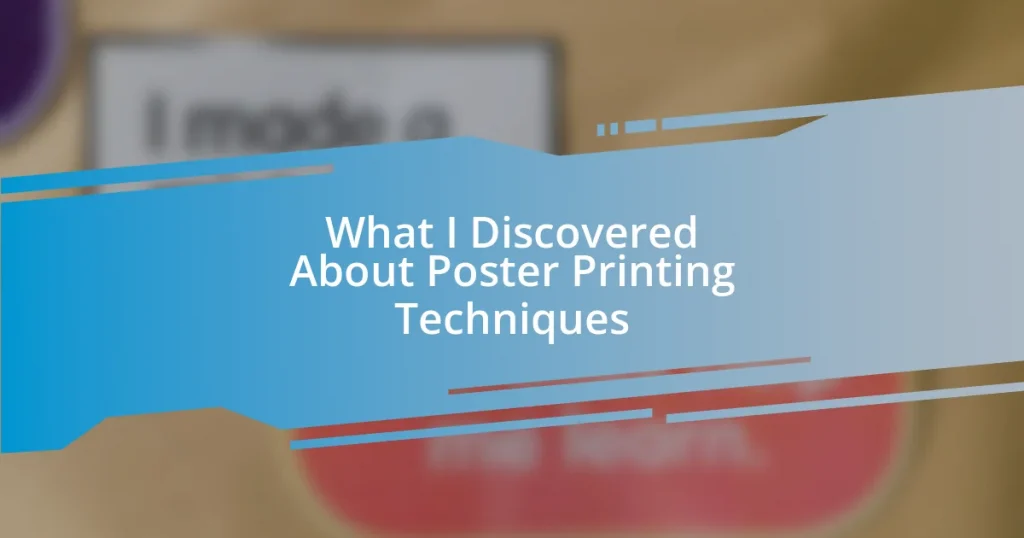 What I Discovered About Poster Printing Techniques